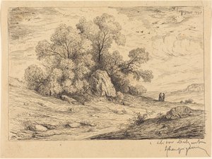 Grupo de árboles con rocas de Henri-Joseph Harpignies