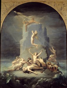Desolación de las oceánidas al pie de la roca donde Prometeo está encadenado de Henri Lehmann