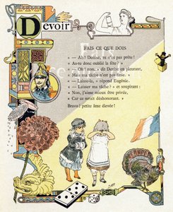 Ilustración para "Alfabeto de buenos ejemplos", c.1890 (grabado)