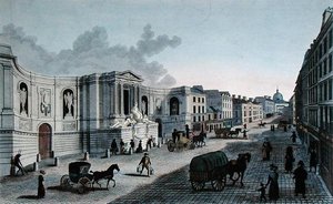Vista de la Fuente en la Rue de Grenelle, Faubourg St. Germain, grabado por Grimberghen, c.1815-20 de Henri (after) Courvoisier Voisin