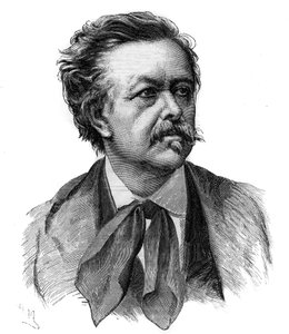 Retrato de Emile Gigault de La Bedolliere (1812-1883) escritor, periodista y traductor francés - grabado según el dibujo de Henri Meyer