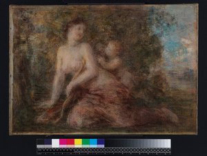 Venus y Cupido, antes de 1904 (óleo sobre lienzo) de Henri (attr. to) Fantin Latour