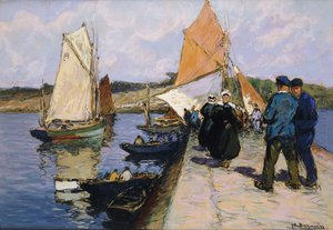 Pescadores en un Muelle