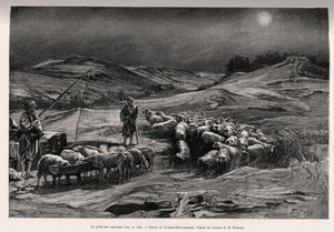 El pozo del remolque. Grabado de Laurent Desrousseaux para ilustrar la historia 