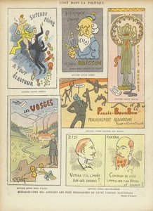 Carteles electorales franceses imaginados, ilustración para Le Rire