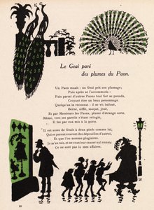 El arrendajo adornado con plumas de pavo real de Henri Avelot