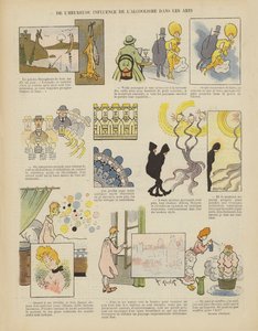 La feliz influencia del alcoholismo en las artes. Ilustración para Le Rire de Henri Avelot