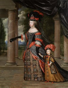 María Teresa de España con su hijo, el Delfín, Luis de Francia de Henri Beaubrun