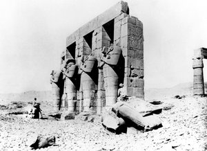 Ruinas del templo, Nubia, Egipto, 1887 de Georges Henri Bechard