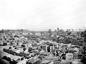 Pueblo en Karnak, Nubia, Egipto, 1887