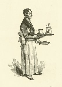 El camarero de la cafetería (grabado) de Henri Bonaventure (after) Monnier
