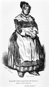La gran Nanon - en "Eugénie Grandet", ilustrado por Henri Monnier, edición original de 1843 de Henri Bonaventure Monnier