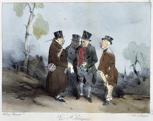 Les politiques - en “Esquisses parisiennes” por Henri Monnier, ed. Delpech, París de Henri Bonaventure Monnier