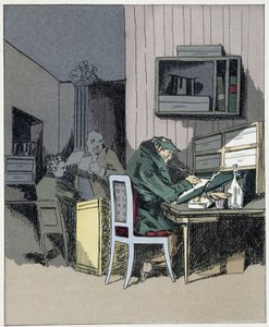 Empleado de oficina - en "Administrative mores" por Henri Monnier