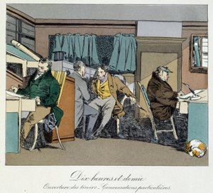 Diez y media horas: apertura de cajones y conversaciones privadas - en "Administrative mores" por Henri Monnier