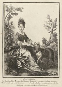 Primavera Le Printemps (título sobre objeto) Personificaciones de las cuatro estaciones (título de la serie) de Henri Bonnart (possibly)