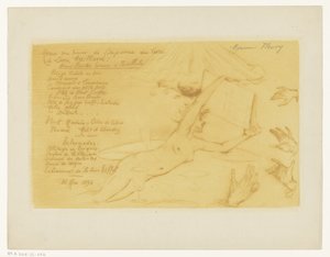Menú de la cena de celebración de la publicación del libro "Henri Boutet engraver et pastelliste" de Leon Maillard de Henri Boutet