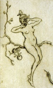 Mujer desnuda despertando