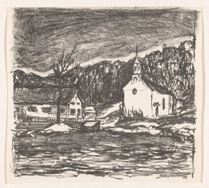 Paisaje montañoso con iglesia
Starnberger See (título original)