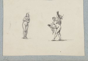 Dos mujeres desnudas, la de la derecha con velo de Henri Cameré