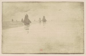 Barcos en una niebla matutina de Henri Charles Guérard