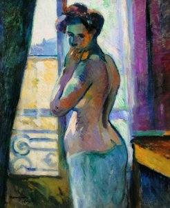 Frente a la ventana, calle Boursault de Henri Charles Manguin