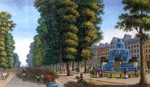 Fuente del bulevar Saint-Martin, hacia 1810-1820 (grabado) de Henri Courvoisier Voisin