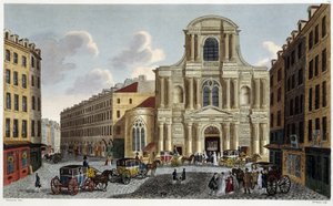 Iglesia de Saint-Gervais, circa 1820 - en "Vues de Paris" por Courvoisier de Henri Courvoisier Voisin