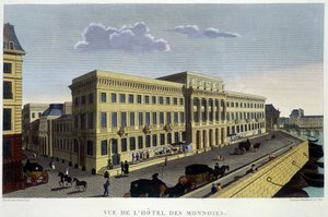Hôtel des Monnins, alrededor de 1820 en "Vues de Paris" de Courvoisier 1827 de Henri Courvoisier Voisin