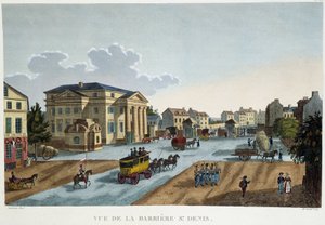 La barrière Saint-Denis, circa 1827 - en "Vues de Paris" por Courvoisier