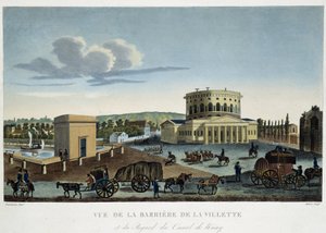 La barrière de la Villette, circa 1820 - en "Vues de Paris" por Courvoisier de Henri Courvoisier Voisin