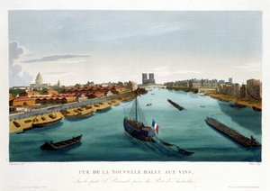 La nueva halle aux vins (Bercy), circa 1820 en Vues de Paris de Courvoisier 1827 de Henri Courvoisier Voisin