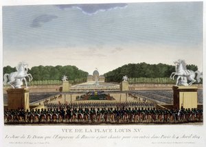 Place Louis XV (de la Concorde), alrededor de 1820 en "Vues de Paris" de Henri Courvoisier Voisin