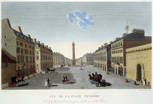 Place Vendôme, vista de Rue de la Paix - París por Courvoisier de Henri Courvoisier Voisin