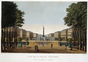 Place Vendôme, vista de un jardín - París por Courvoisier de Henri Courvoisier Voisin