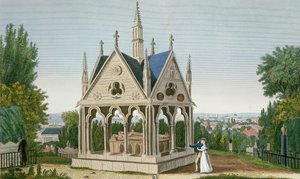 La Tumba de Heloise y Abelard en el Cementerio de Pere Lachaise, 1815-20 de Henri Courvoisier Voisin