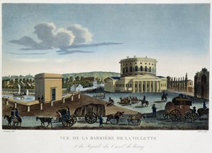 Vista de la Barrera de la Vilette - en "View of Paris, circa 1810: Les Barriers de Paris" por Courvoisier de Henri Courvoisier Voisin