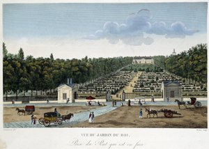 Vista del Jardín del Rey (Jardín de Plantas) tomada desde el puente opuesto - en "Vues de Paris" de Courvoisier de Henri Courvoisier Voisin