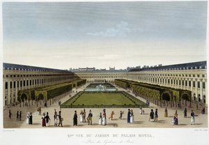 Vista del Jardín del Palacio Real - en "Vues de Paris" de Henri Courvoisier Voisin