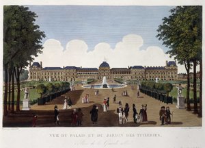 Vista del palacio y el jardín de las Tuileries - en "Vues de Paris"