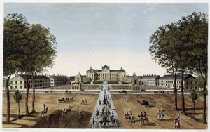 Vista de la Escuela Real Militar, vista de la avenida Vaugirard, ca. 1820 - en "Vues de Paris" de Courvoisier de Henri Courvoisier Voisin