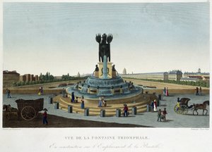 Vista de la Fuente Triunfal en la Bastilla - en "Vues de Paris" de Courvoisier de Henri Courvoisier Voisin