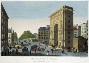 Vista de la Puerta de Saint-Denis en Vues de Paris de Courvoisier
