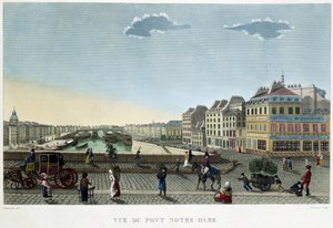 Vista del puente Notre-Dame en Vues de Paris de Courvoisier de Henri Courvoisier Voisin