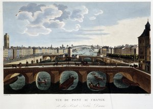 Vista del pont au change - en “Vues de Paris” por Courvoisier