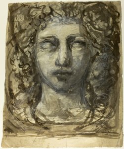 Estudio de cabeza femenina (recto); Cabeza masculina clásica (verso) de Henri Cros