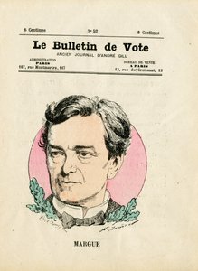 Boleta 2ª serie, Satírico en colores: Margue Leon - Ilustración de Henri Demare (1846-1888) de Henri Demare