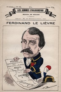 Caricatura de Ferdinand Le Lievre (Lelievre) (1799-1886) senador inglés en Argelia de 