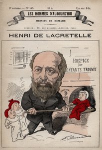 Caricatura de Henri de Lacretelle (1815-1899) político y escritor francés - de 