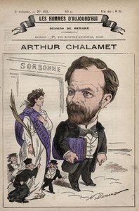 Caricatura de Jean Marie Arthur Chalamet (1822-1895) político republicano francés - de 